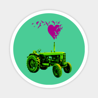 Farmer Tractor Love Magnet